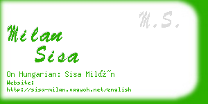 milan sisa business card